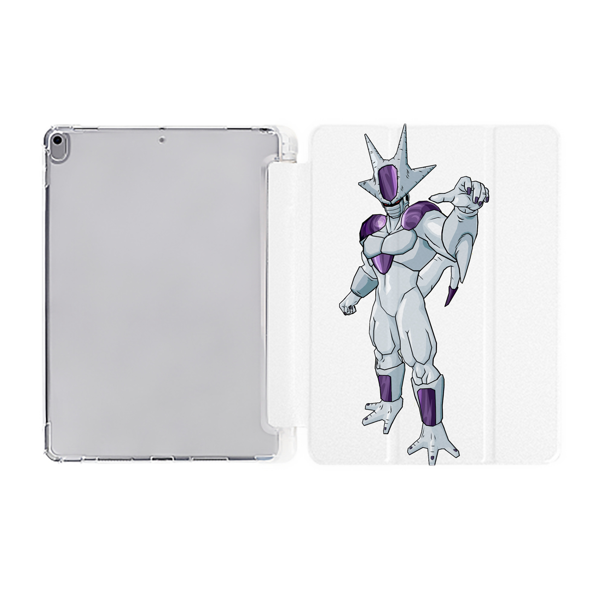 （画像用） ドラゴンボール クウラ DRAGON BALL Cooler Coora IPad ケース ペン収納付き 三つ折りスタンド PUレザー×シリコン 対応機種9.5/10.5/10.9インチ